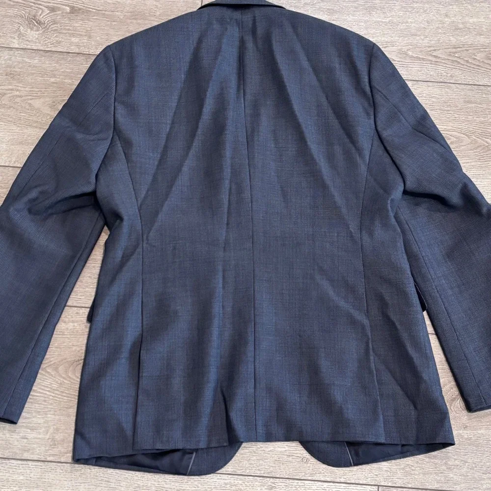 Hugo‎ Boss Blazer Mens 38R Navy Blue Lanificio Tesse Super 100 Wool Sport Coat
